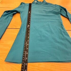Under Armour Mock Neck Long Sleeve Top Women S Teal Stretch Athletic Gorpcore